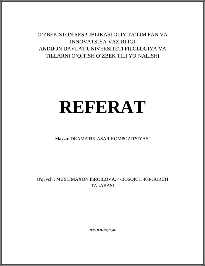 DRAMATIK ASAR KOMPOZITSIYASI