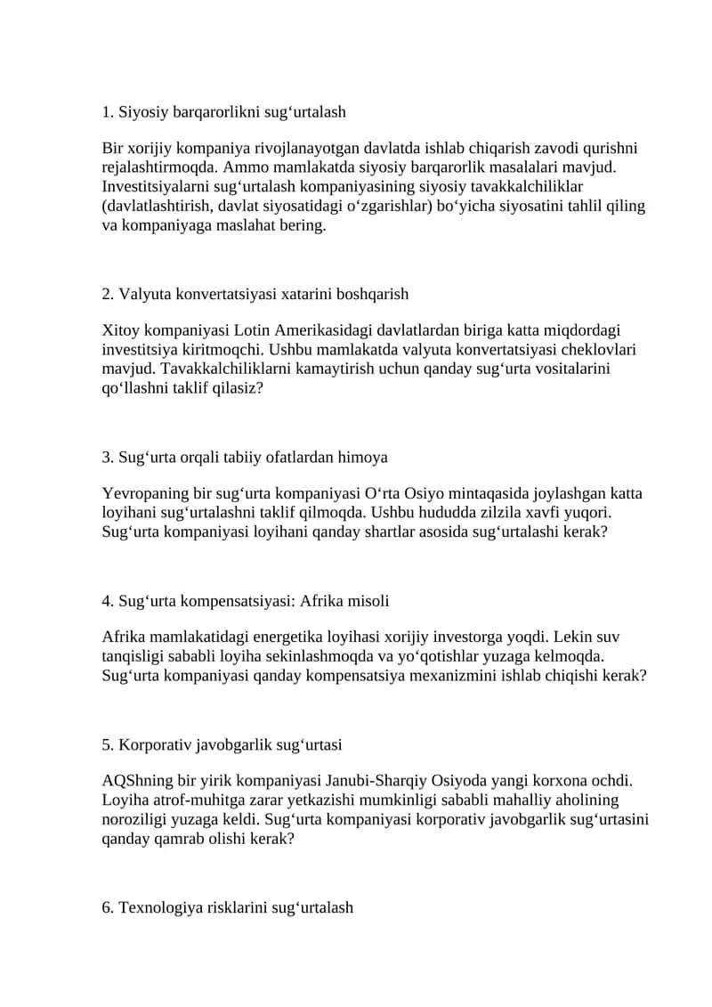 Siyosiy barqarorlikni sug‘urtalash
