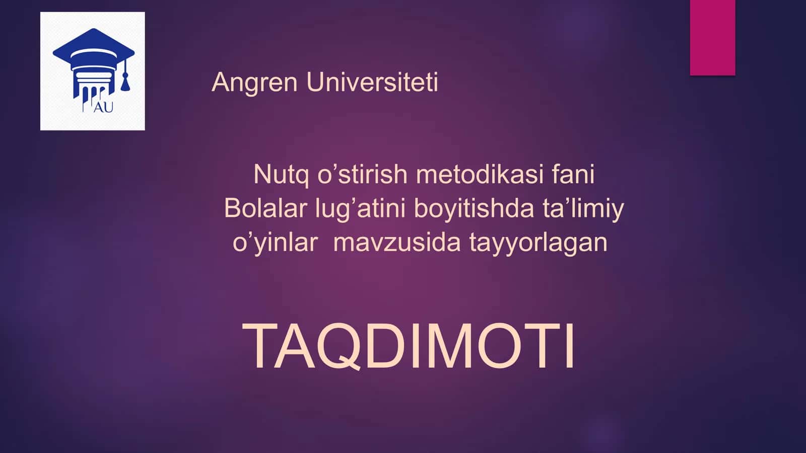 Bolalar Lug'atini Boyitishda Ta'limiy O'yinlar