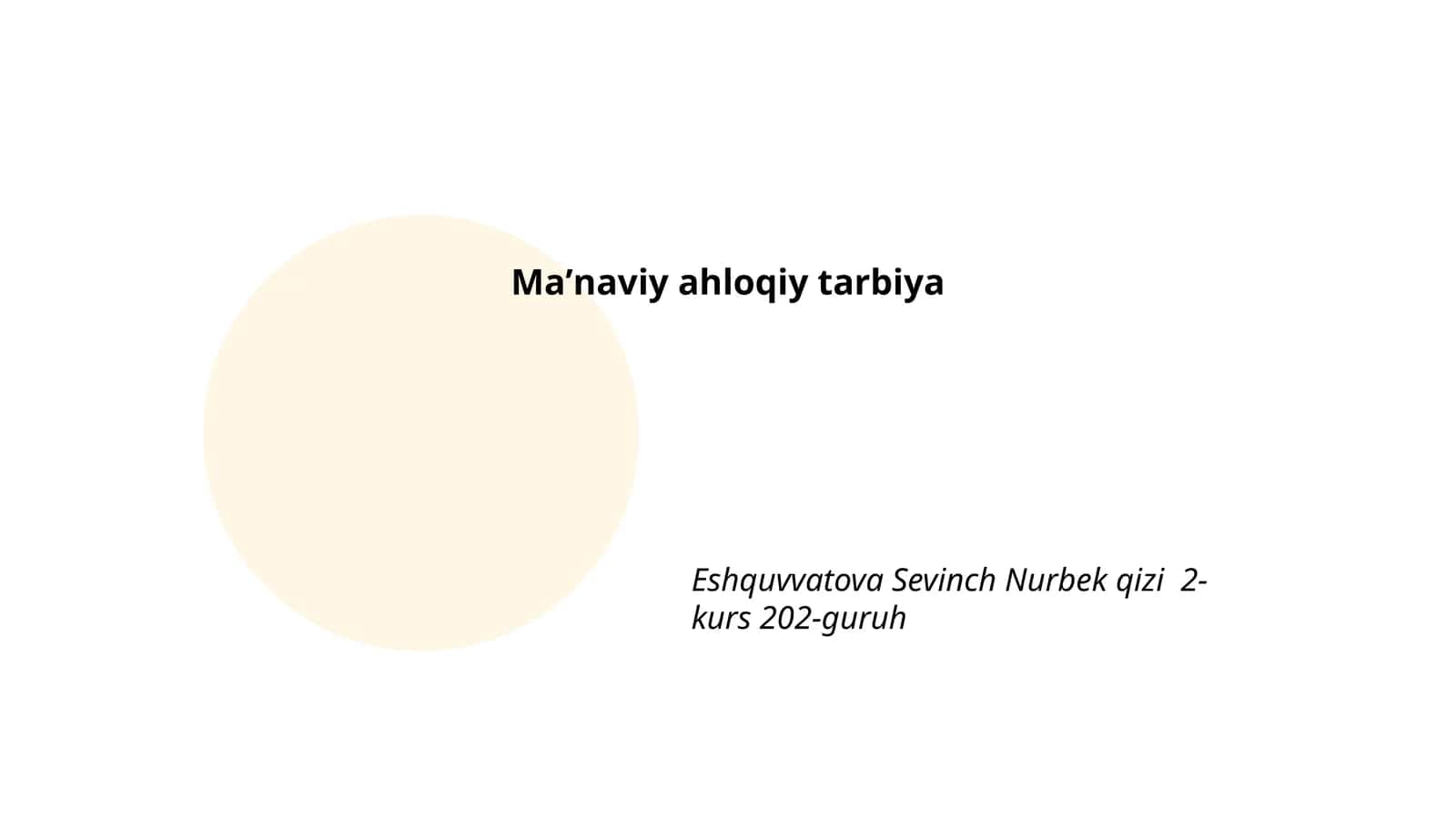 Ma'naviy ahloqiy tarbiya