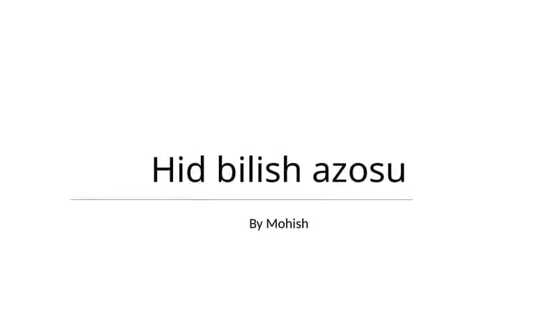 Hid bilish azosu