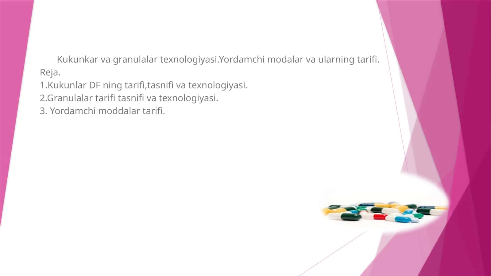 Kukunkar va granulalar texnologiyasi