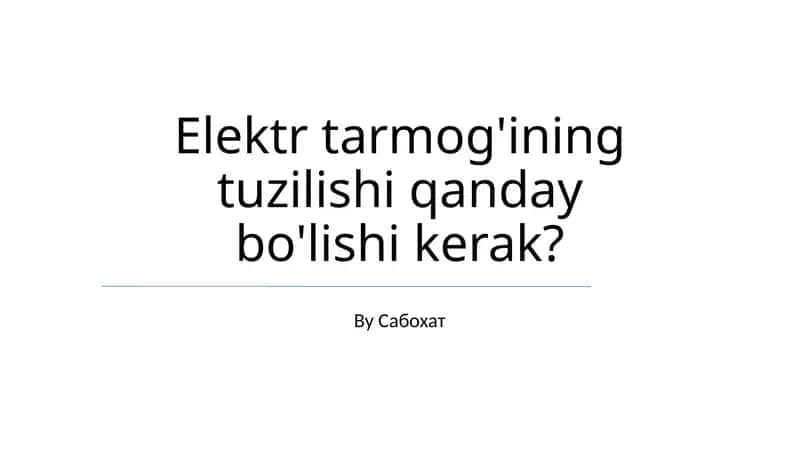 Mikrogridlar va Markazlashtirilmagan Energetika