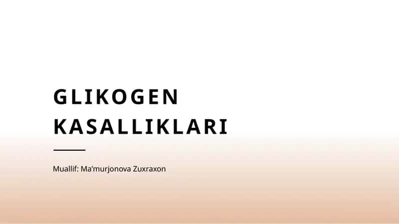 Glikogen kasalliklari