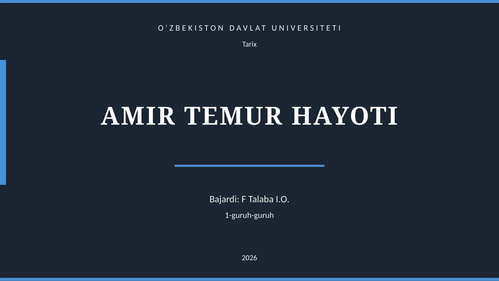 AMIR TEMUR HAYOTI