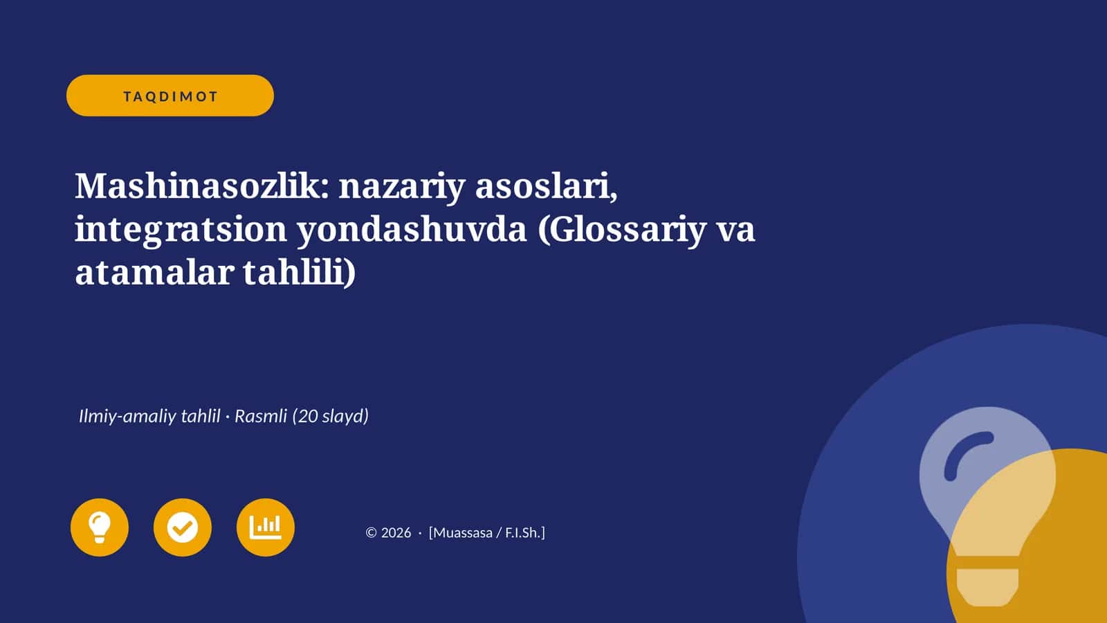 Mashinasozlik: nazariy asoslari, integratsion yondashuvda (Glossariy va atamalar tahlili)