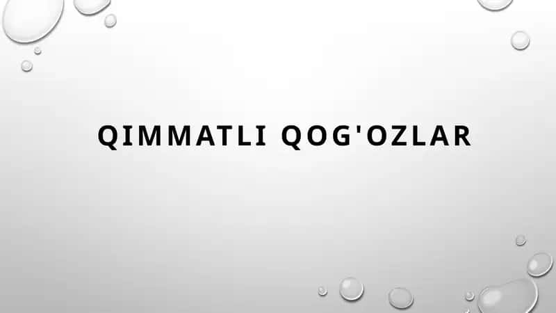Qimmatli qog'ozlar