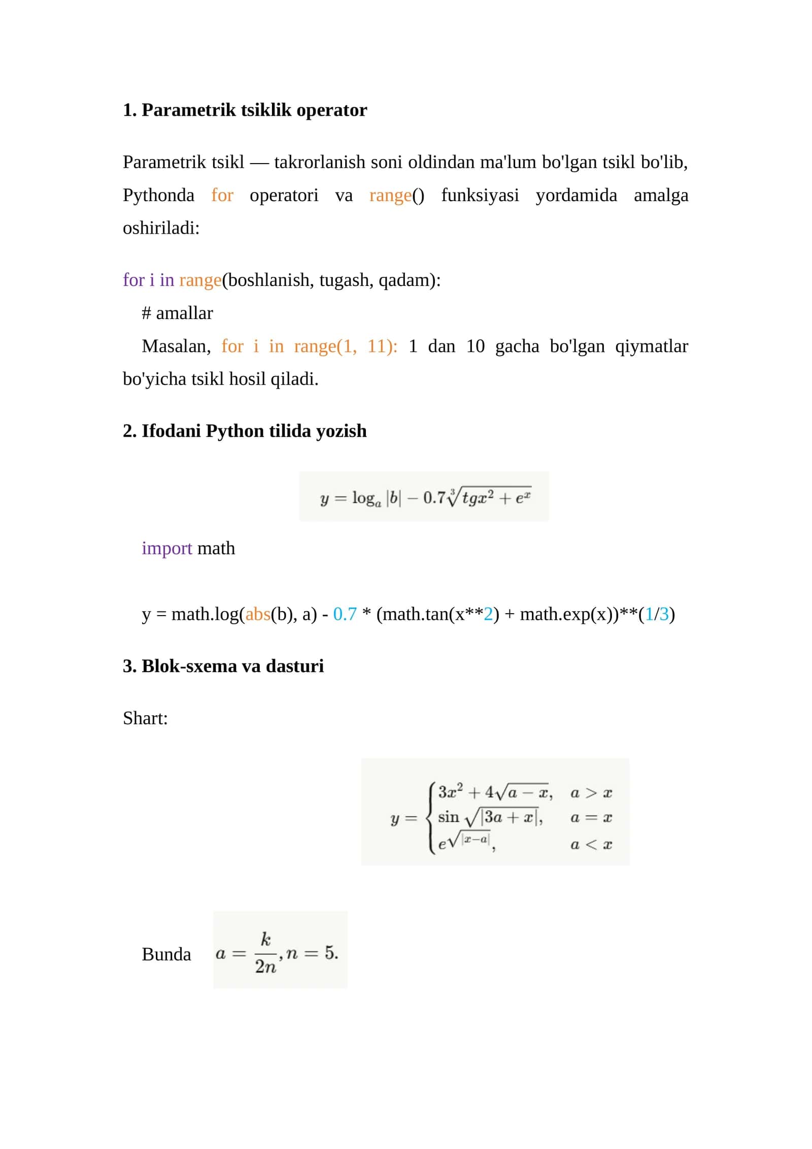Parametrik tsiklik operator