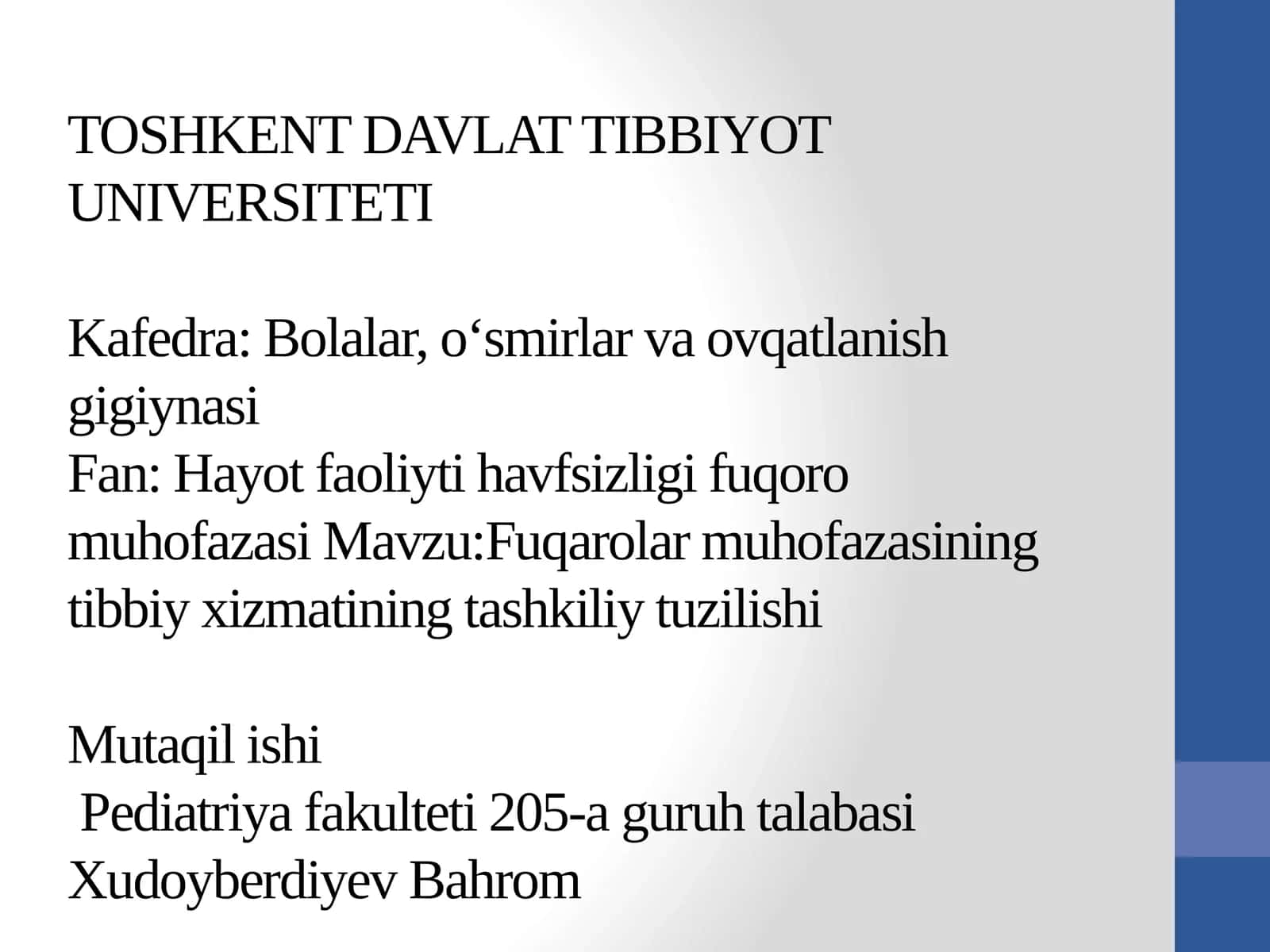 Fuqarolarmuhofazasiningtibbiyxizmatiningtashkiliytuzilishi