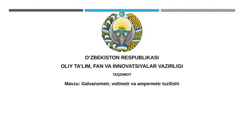 Galvanometr,voltmetr va ampermetrning tuzilishi