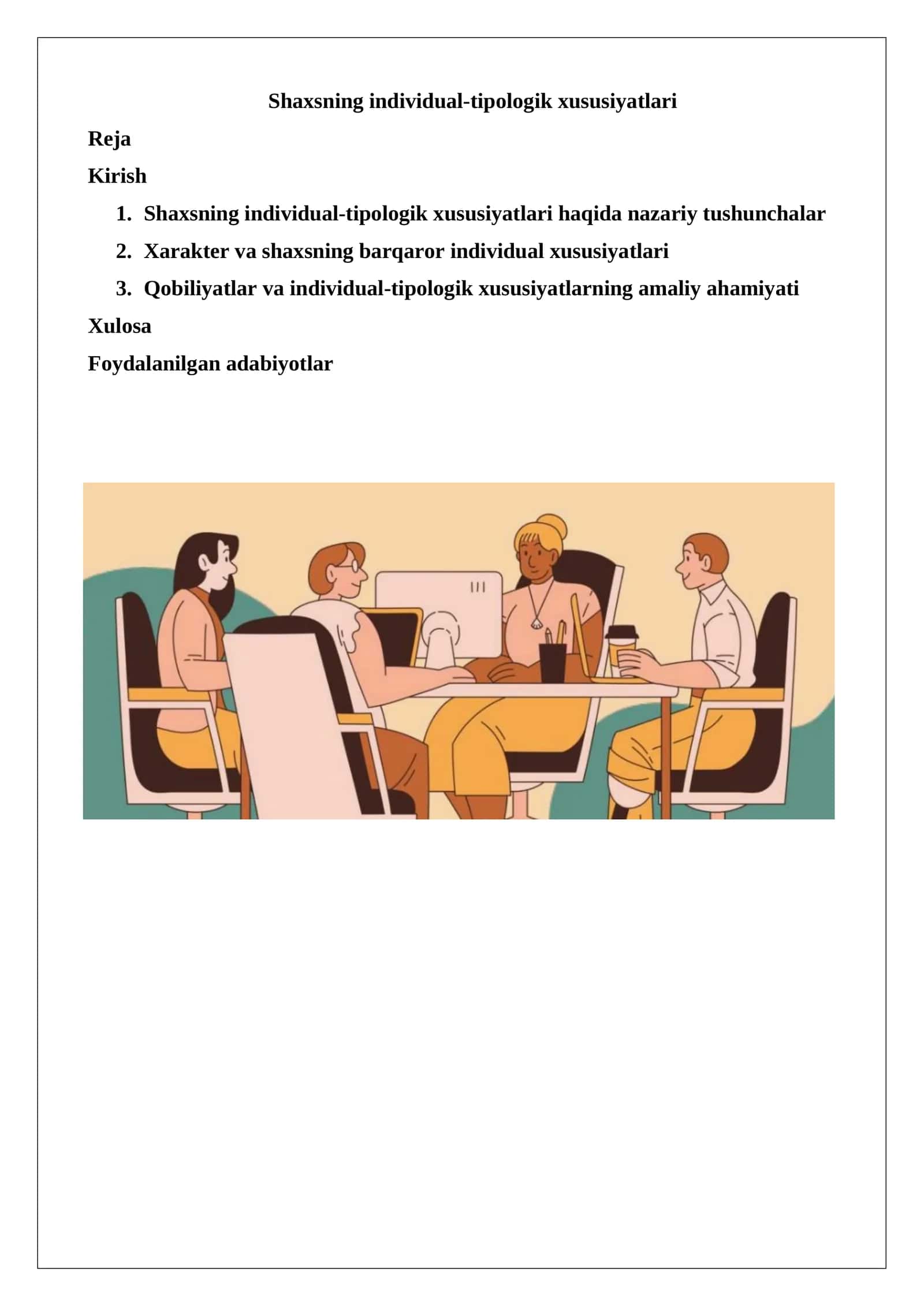 Shaxsning individual-tipologik xususiyatlari