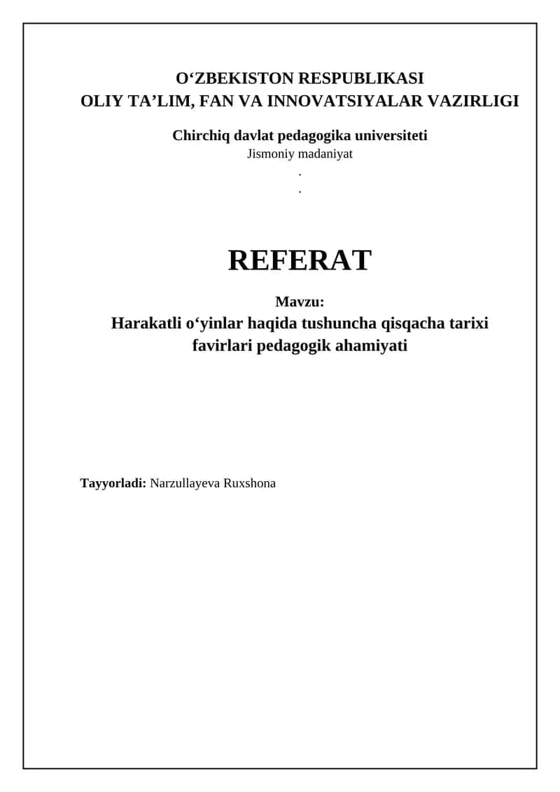 Ochiq havoda o'yinlar