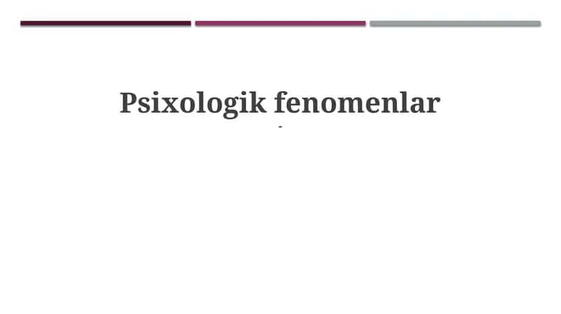 Psixologik fenomenlar