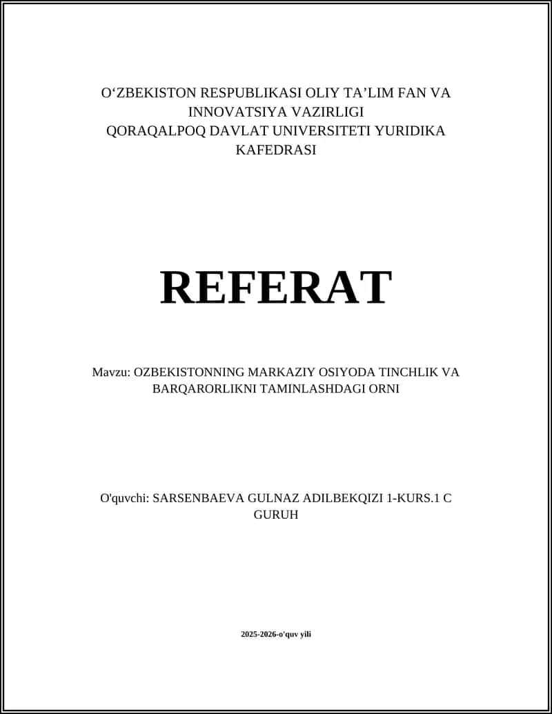O‘zbekistonning Markaziy Osiyoda mintaqaviy diplomatiyasi