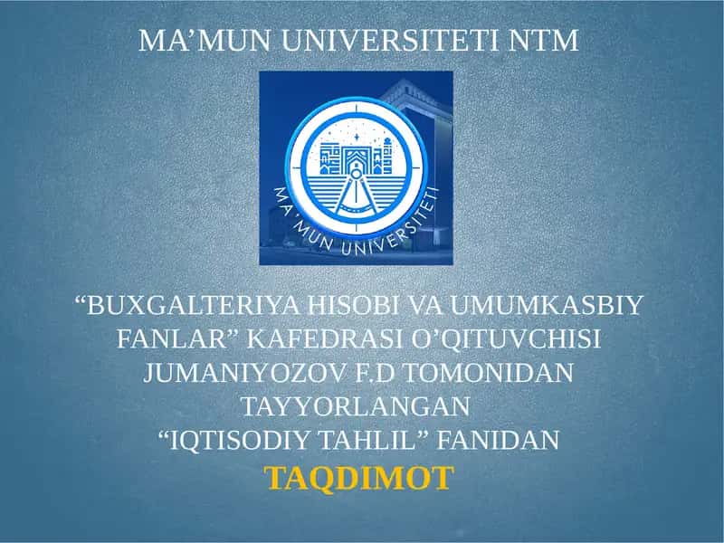 IQTISODIY TAHLIL