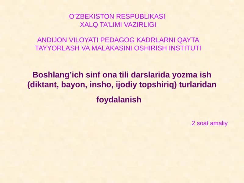 Ona tili darslari