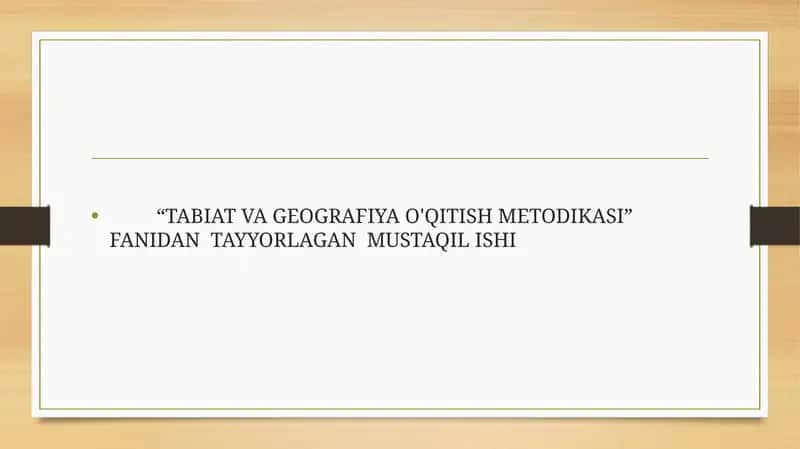 GEOGRAFIYADA TO'GARAKLAR FAOLIYATINI O'RGANISH