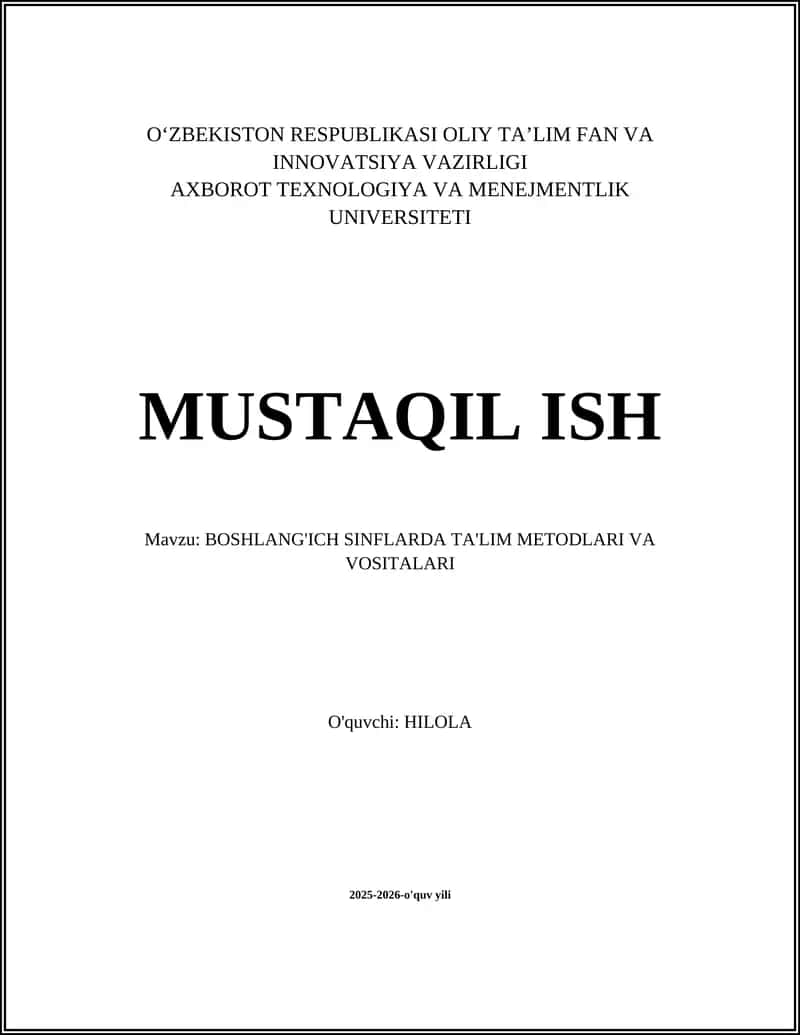 O'yin orqali ta'lim metodikasi