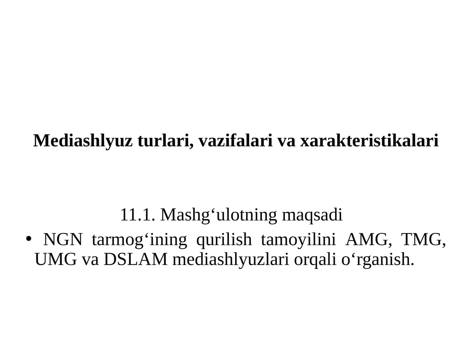 Mediashlyuz turlari, vazifalari va xarakteristikalari