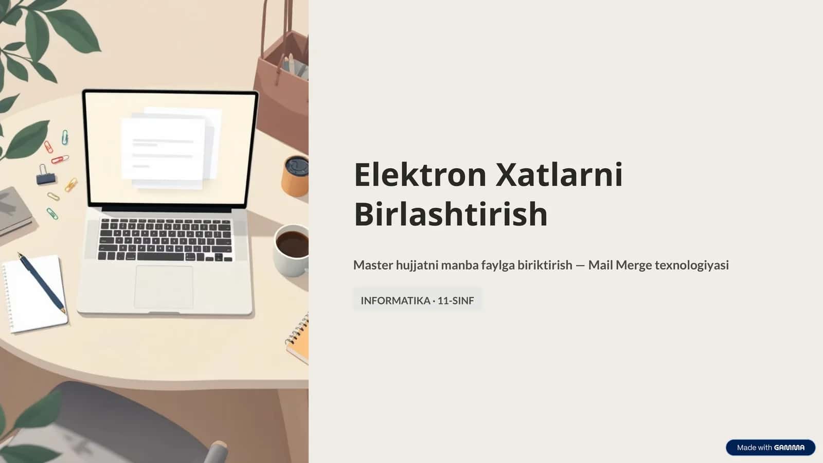 Elektron Xatlarni Birlashtirish