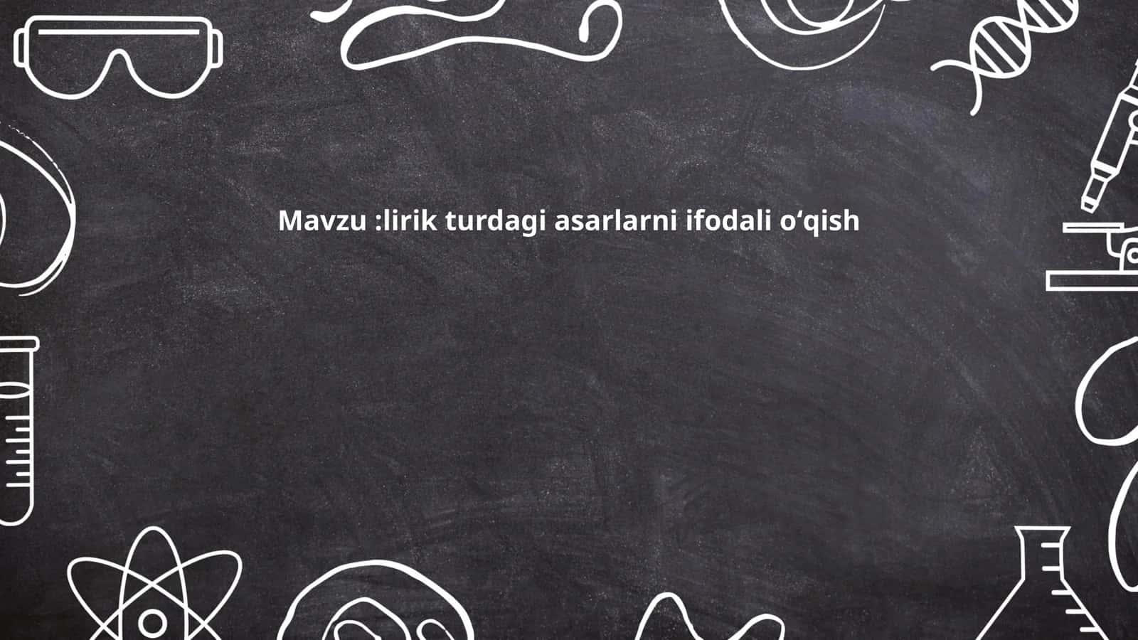 Lirik turdagi asarlarni ifodali oʻqish
