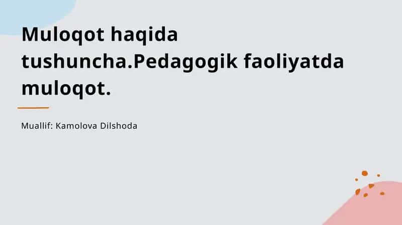 Kommunikatsiya tushunchasi