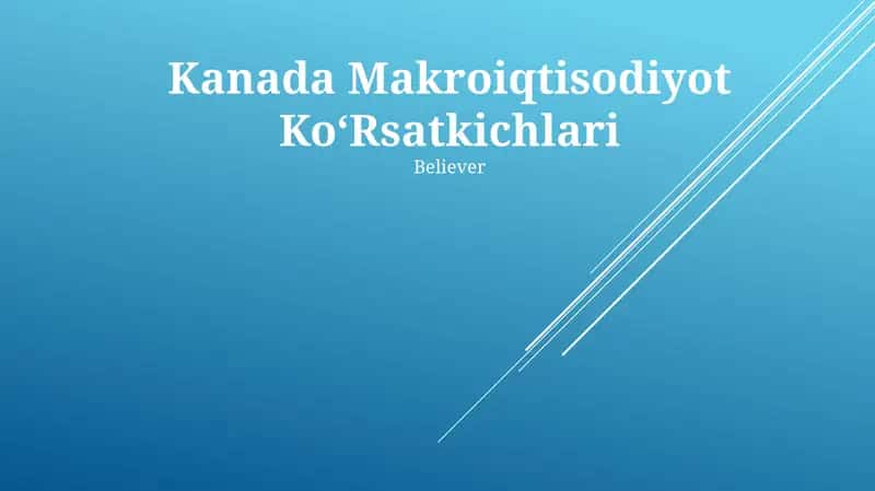 Kanada Makroiqtisodiyot KoʻRsatkichlari