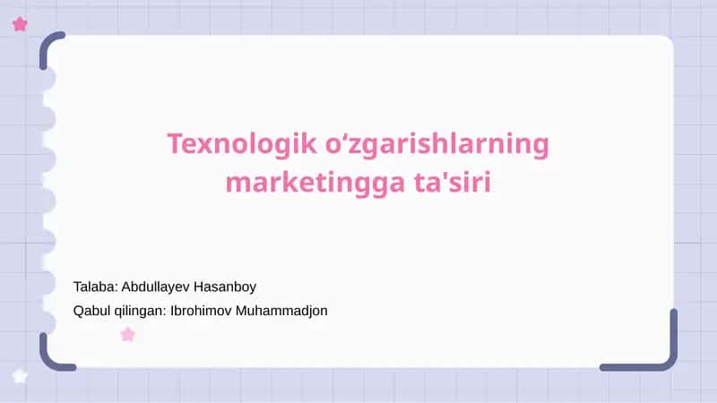 Texnologik oʻzgarishlarning marketingga ta'siri