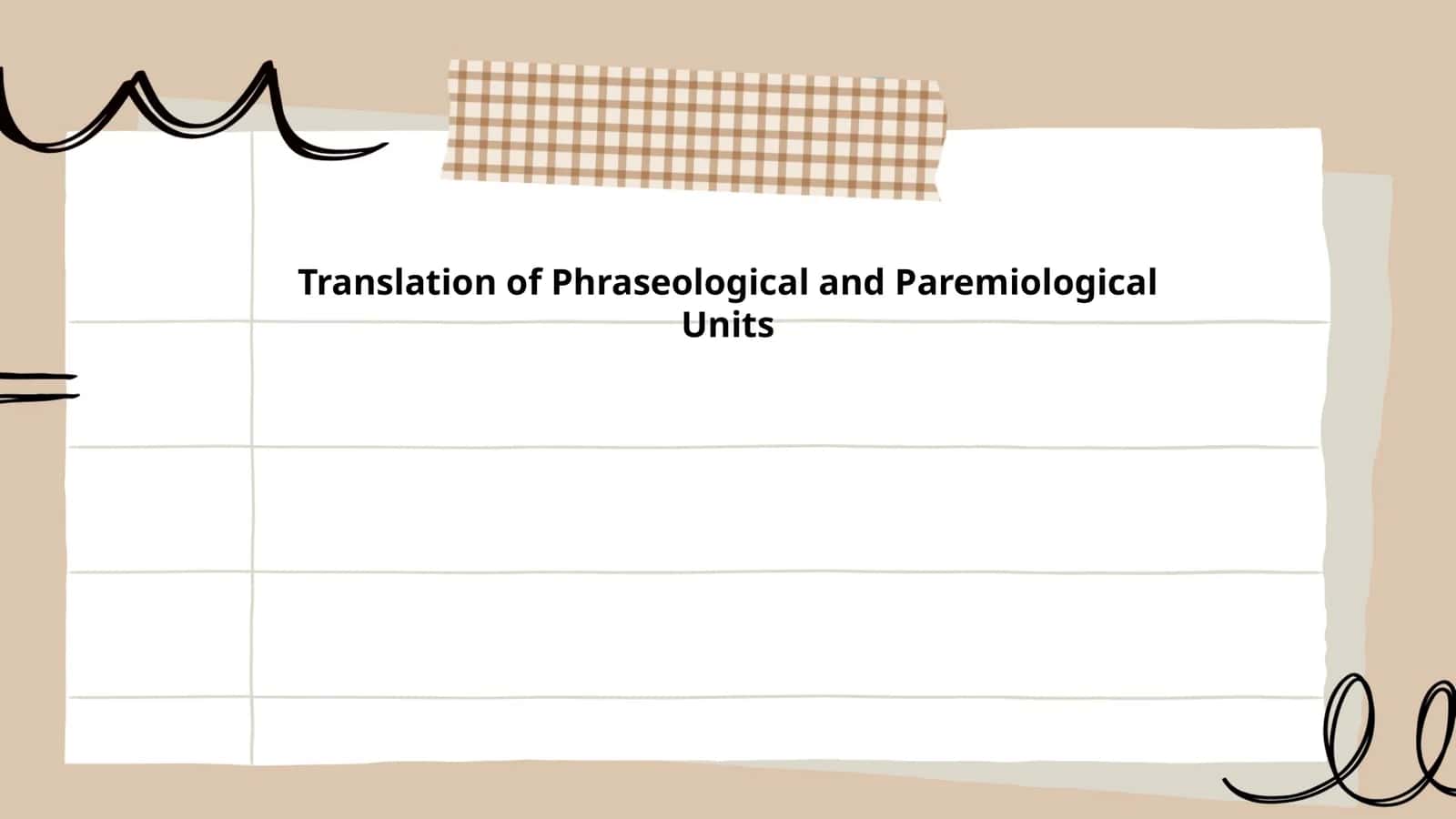 Translation of Phraseological and Paremiological Units