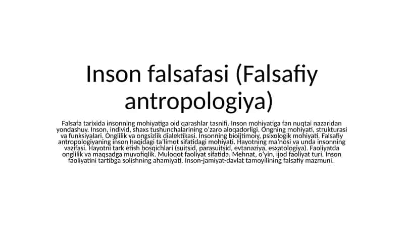Insonfalsafasi(Falsafiyantropologiya)