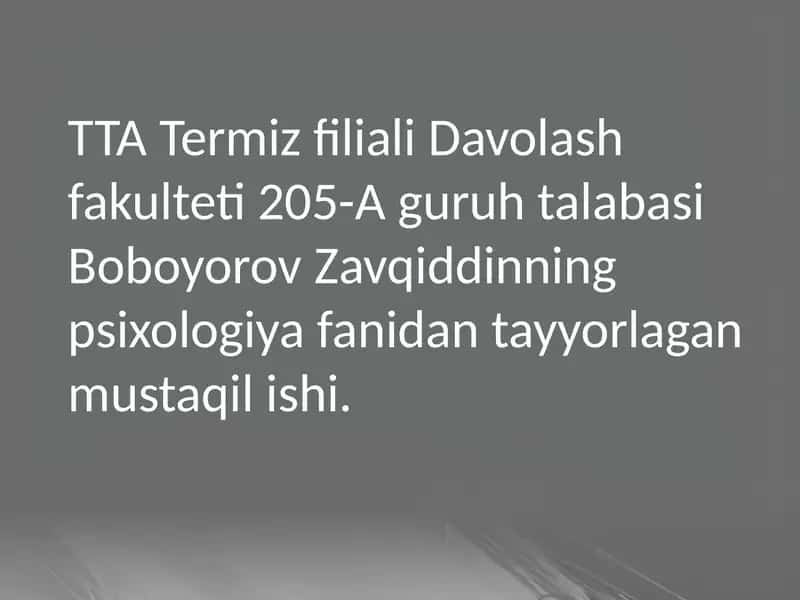 Shifokor va bemor muloqotining psixologik xususiyatlari