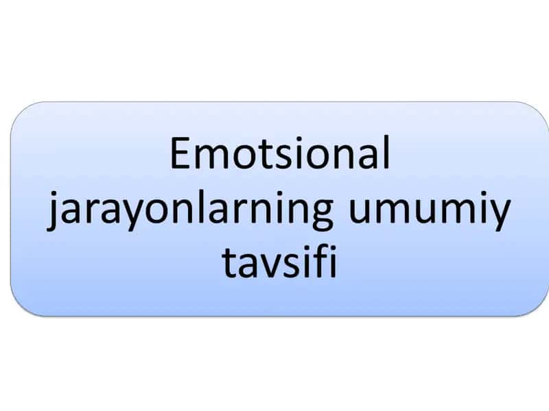 Emotsional jarayonlarning umumiy tavsifi