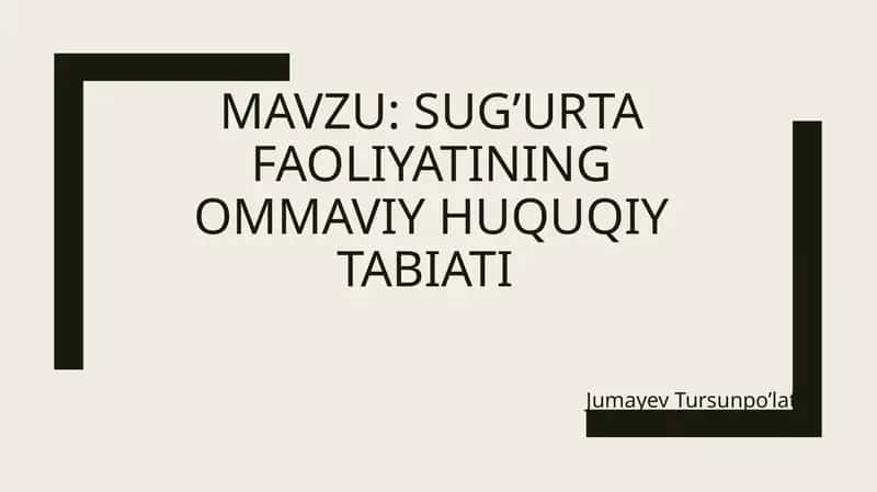 sug’urtafaoliyatiningommaviyhuquqiytabiati