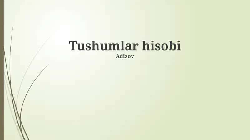 Tushumlar hisobi