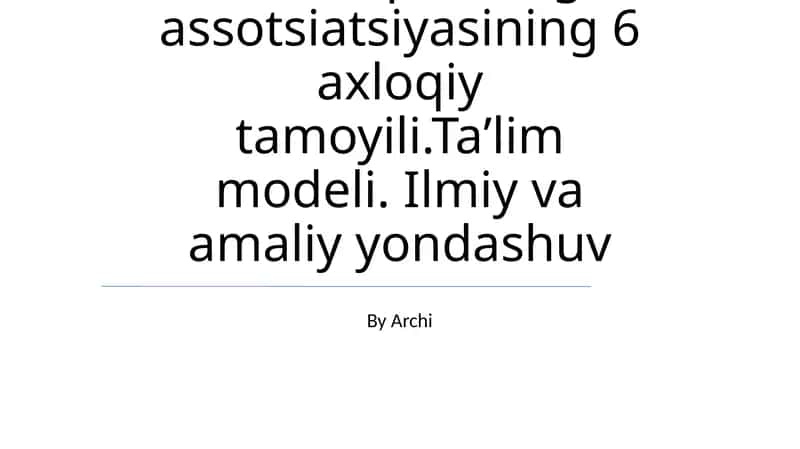 Amerika psixologik assotsiatsiyasining 6 axloqiy tamoyili