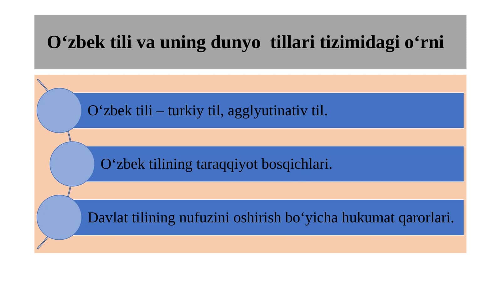 O‘zbek tili va uning dunyo tillari tizimidagi o‘rni