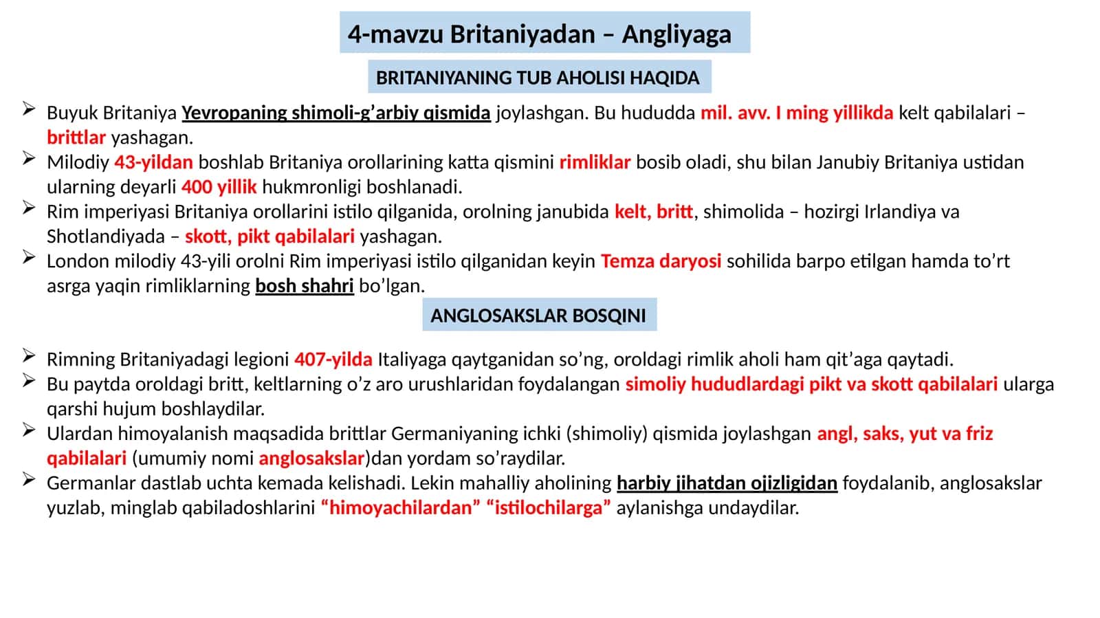 Britaniyadan –Angliyaga