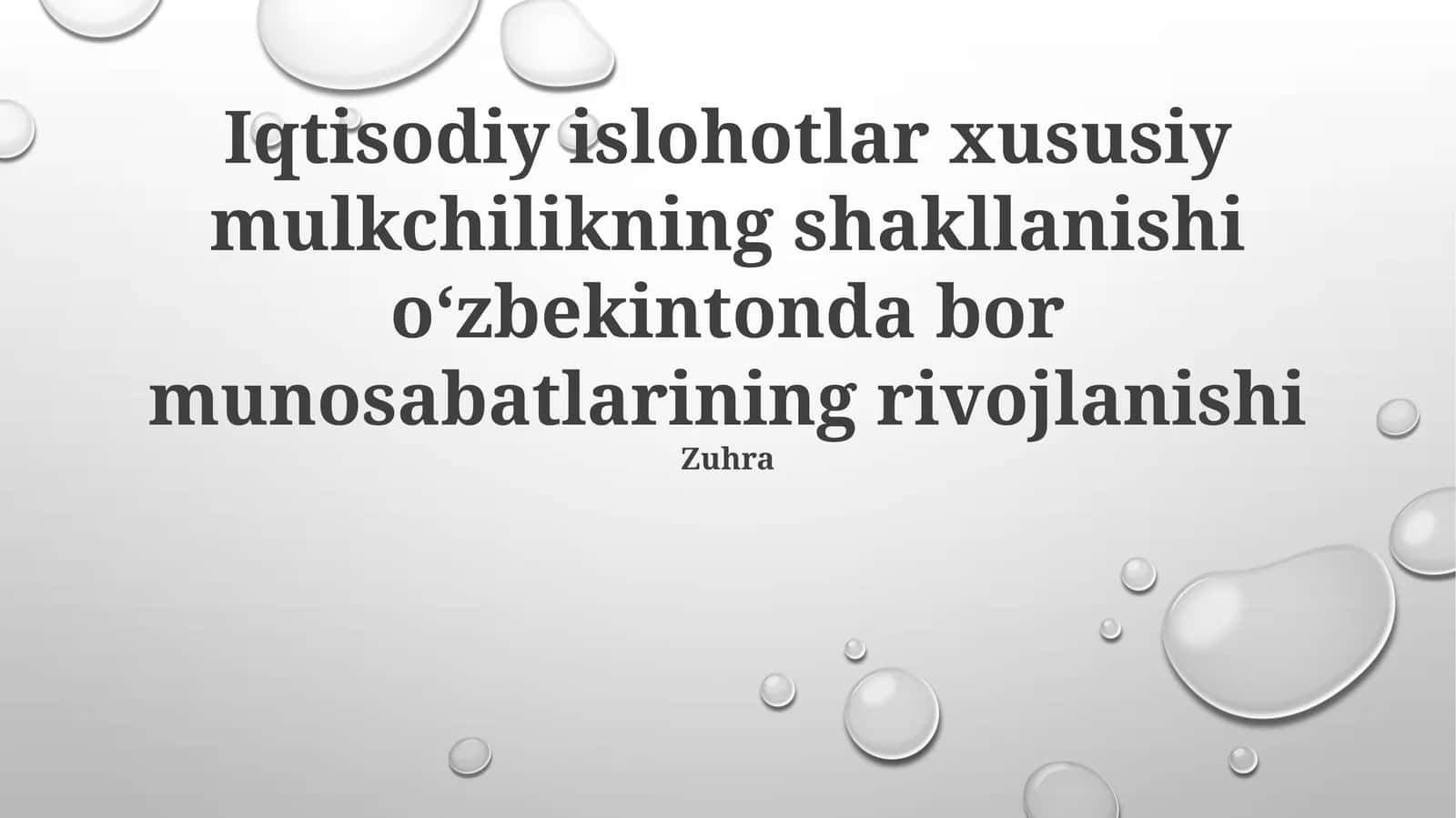 Iqtisodiy islohotlar mohiyati
