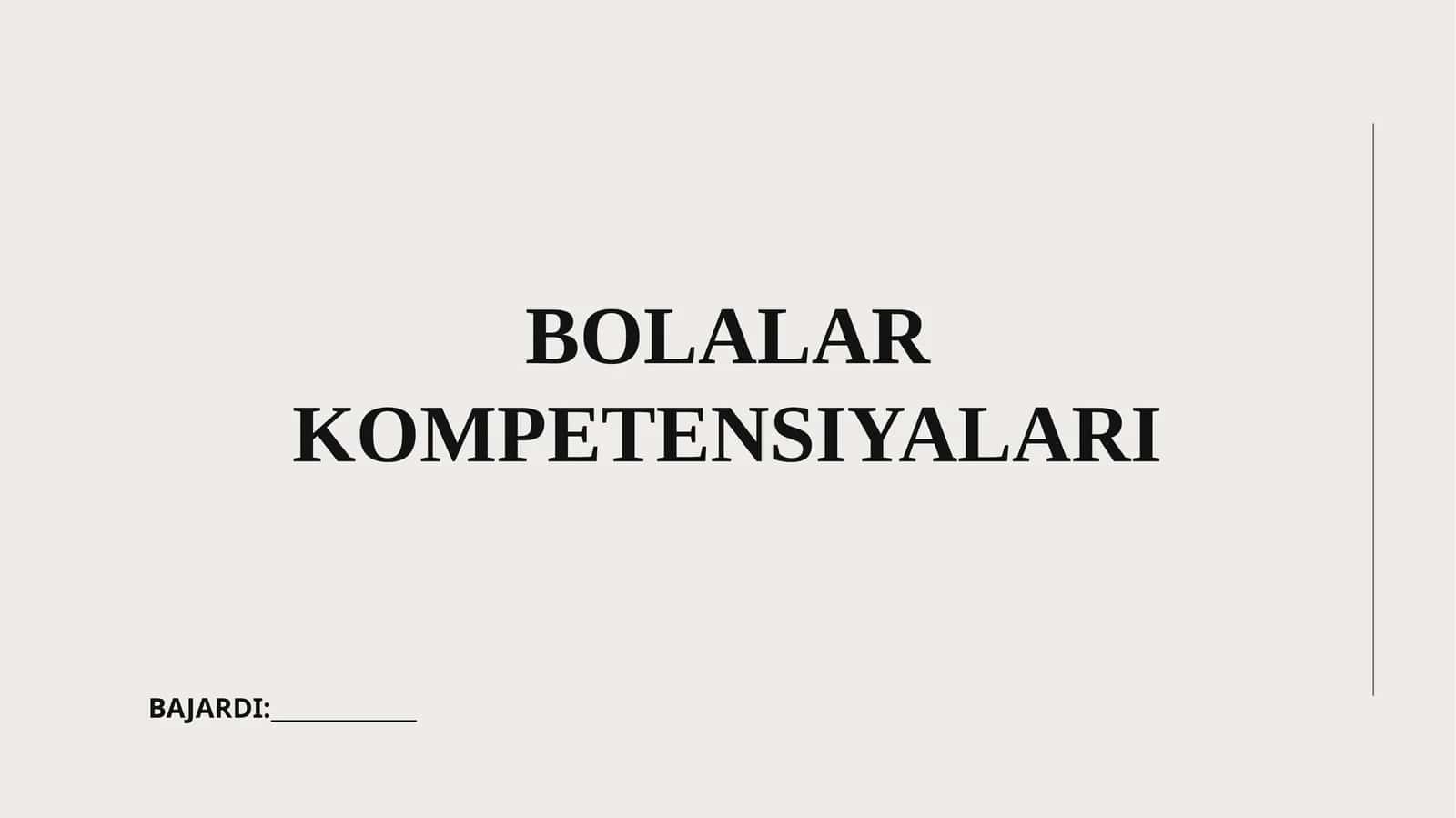 Bolalar Kompetensiyalari