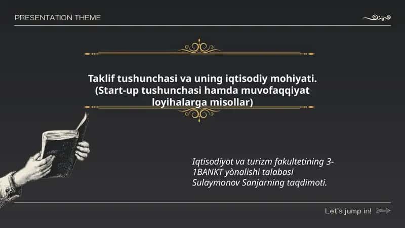 Start-up tushunchasi hamda muvofaqqiyat loyihalarga misollar