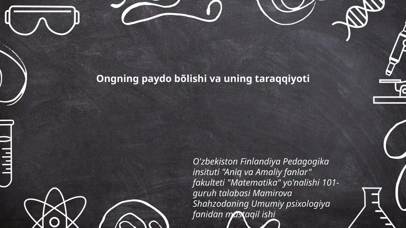 Umumiy psixologiya fanidan mustaqil ish