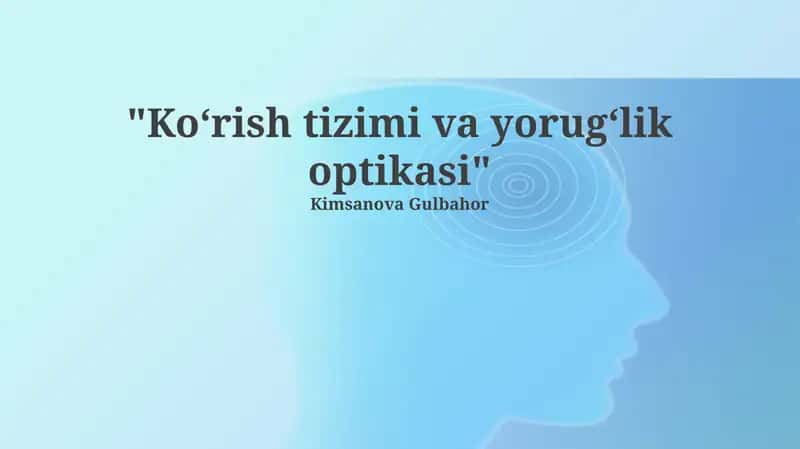 Koʻrish tizimi va yorugʻlik optikasi