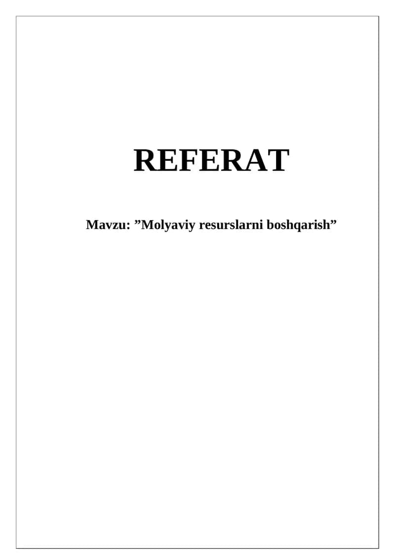 Molyaviy resurslarni boshqarish
