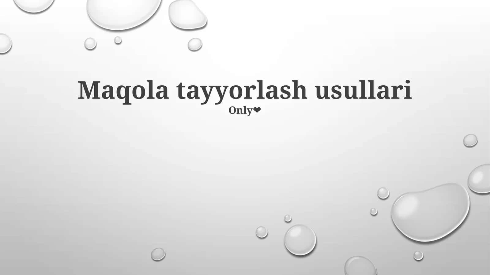 Maqola tayyorlash usullari