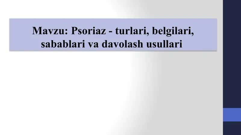Psoriaz kasalligi haqida