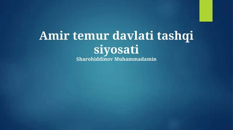 Temuriylar davlati tashqi siyosati