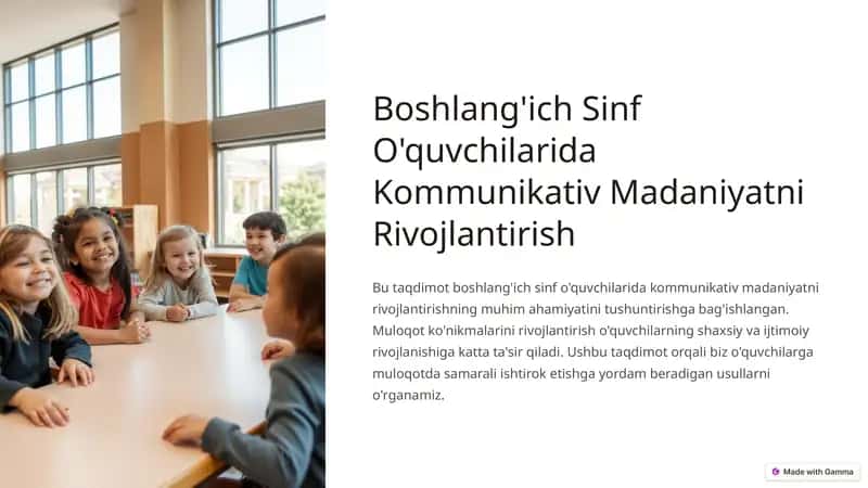 Kommunikativ Madaniyatni Rivojlantirish