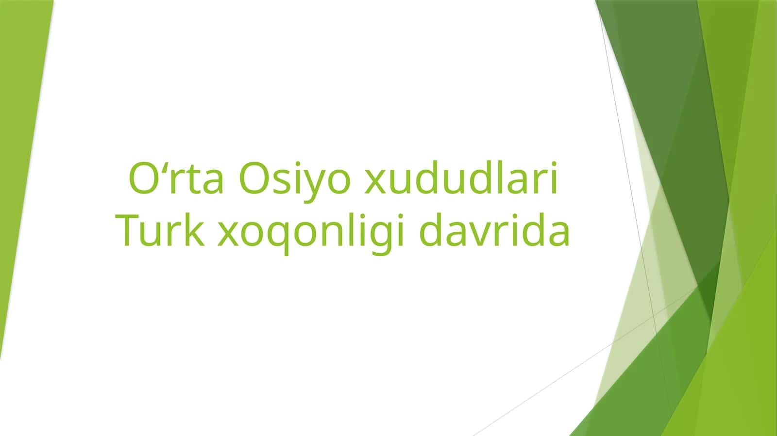 O‘rta Osiyo xududlari Turk xoqonligi davrida