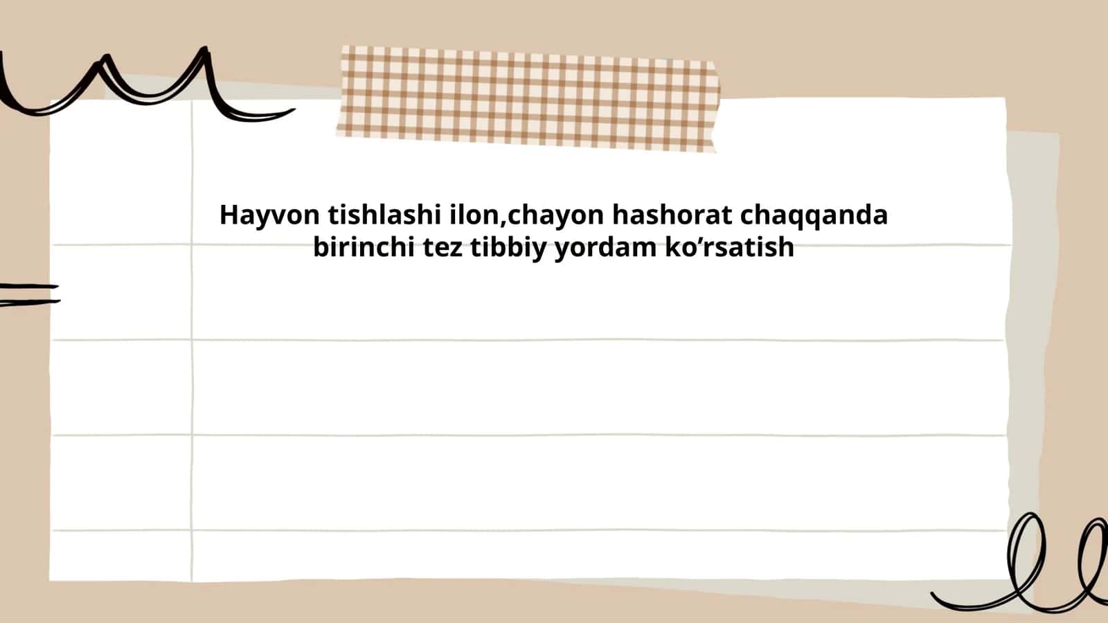 Hayvon tishlashi ilon,chayon hashorat chaqqanda birinchi tez tibbiy yordam ko’rsatish
