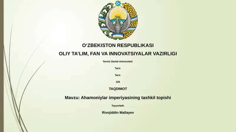 Ahamoniylar imperiyasining tashkil topishi